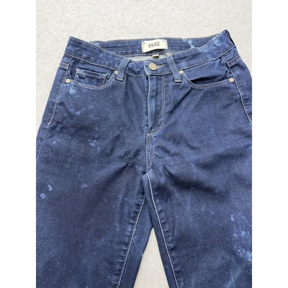 Paige High Rise Bell Canyon Jeans Womens 26x29.5 Dark Wash Flare Stretch Denim